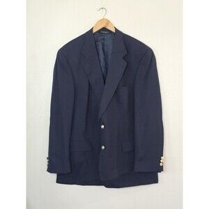 Brooks Brothers 1818 Men Blazer 45R Dark Blue Gold Buttons Classic Sport Coat